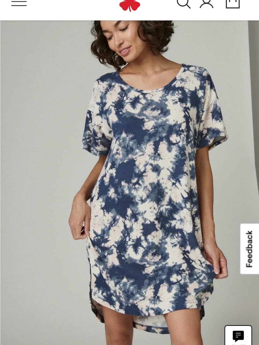 Lucky Brand Tie Dye Sleep Shirt Nightgown Medium Soft Loungewear